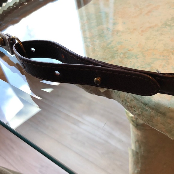 Accessories Brown Leather Braided Rivet Closure Belt Poshmark